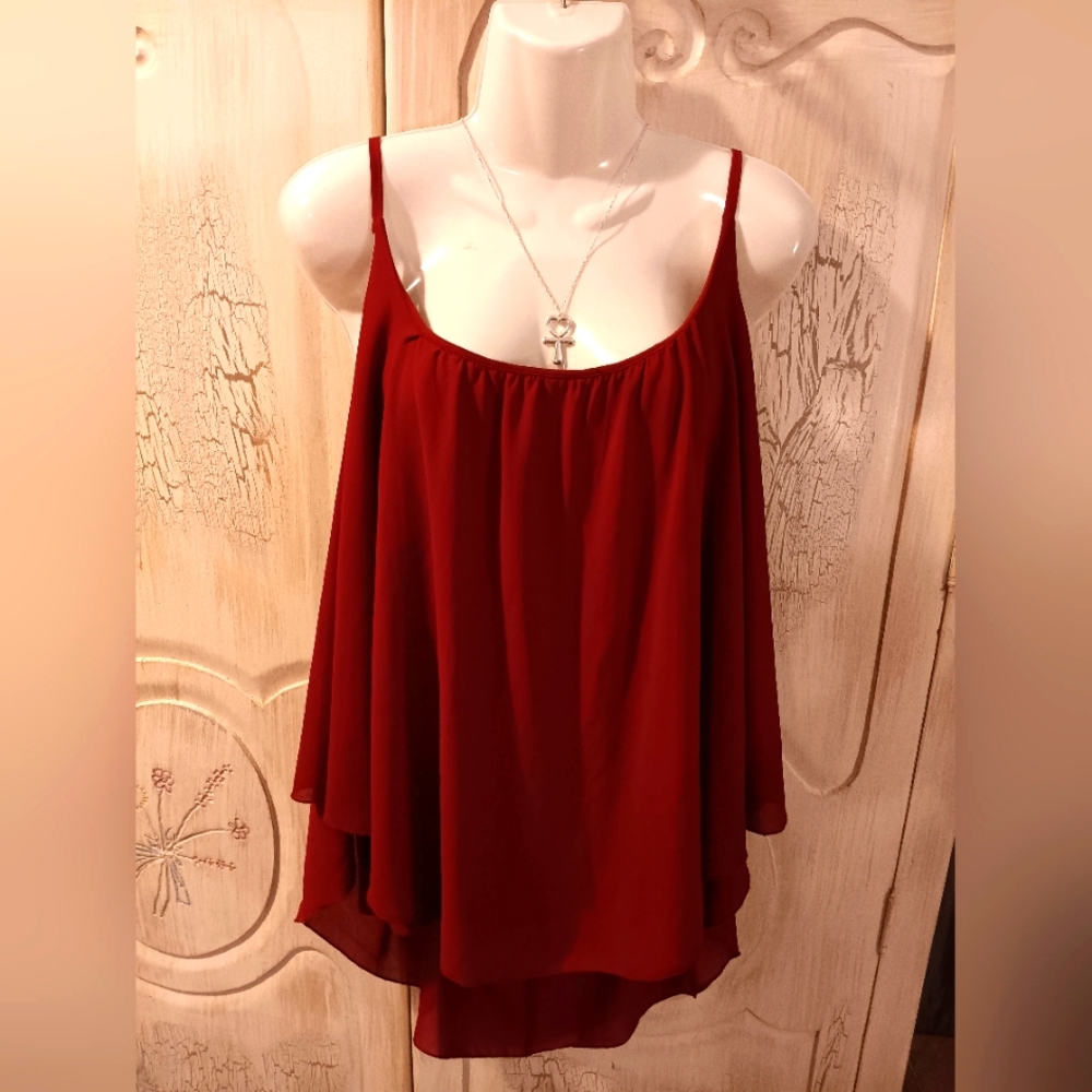 Libian Vibrant Red Blouse - Picture 1 of 7
